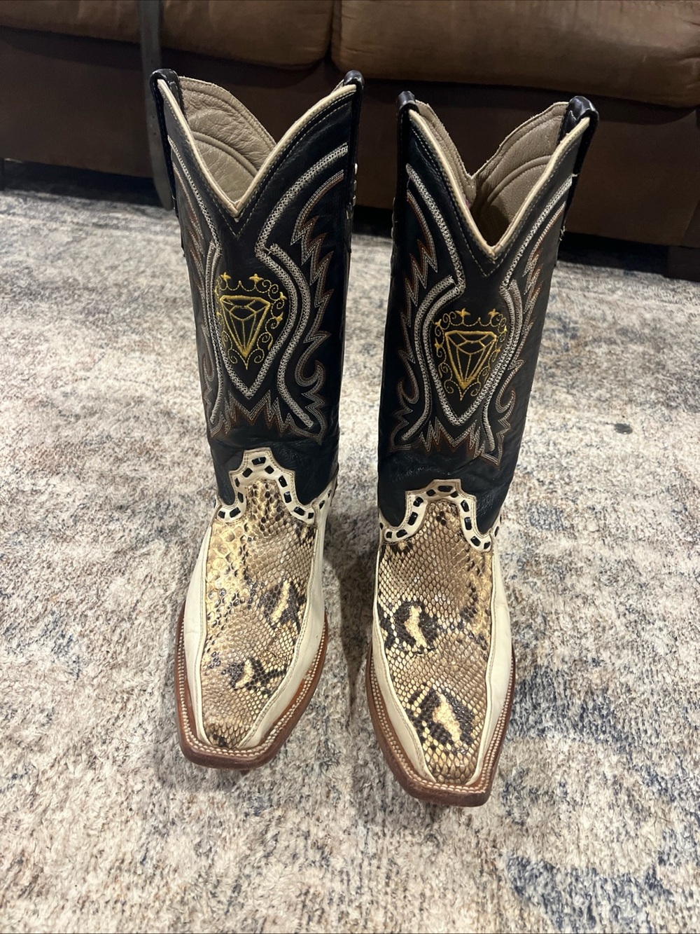 Exotic Snakeskin & Embroidered  Western Boots Men’s Cowboy Rodeo *READ DESCRPTN*